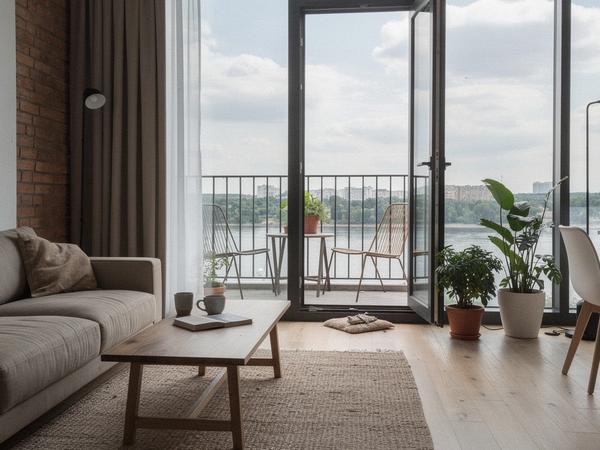 Dnipro River Loft balcony view