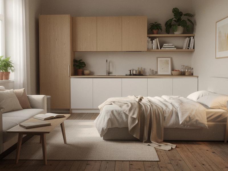 Cozy studio with warm neutral tones